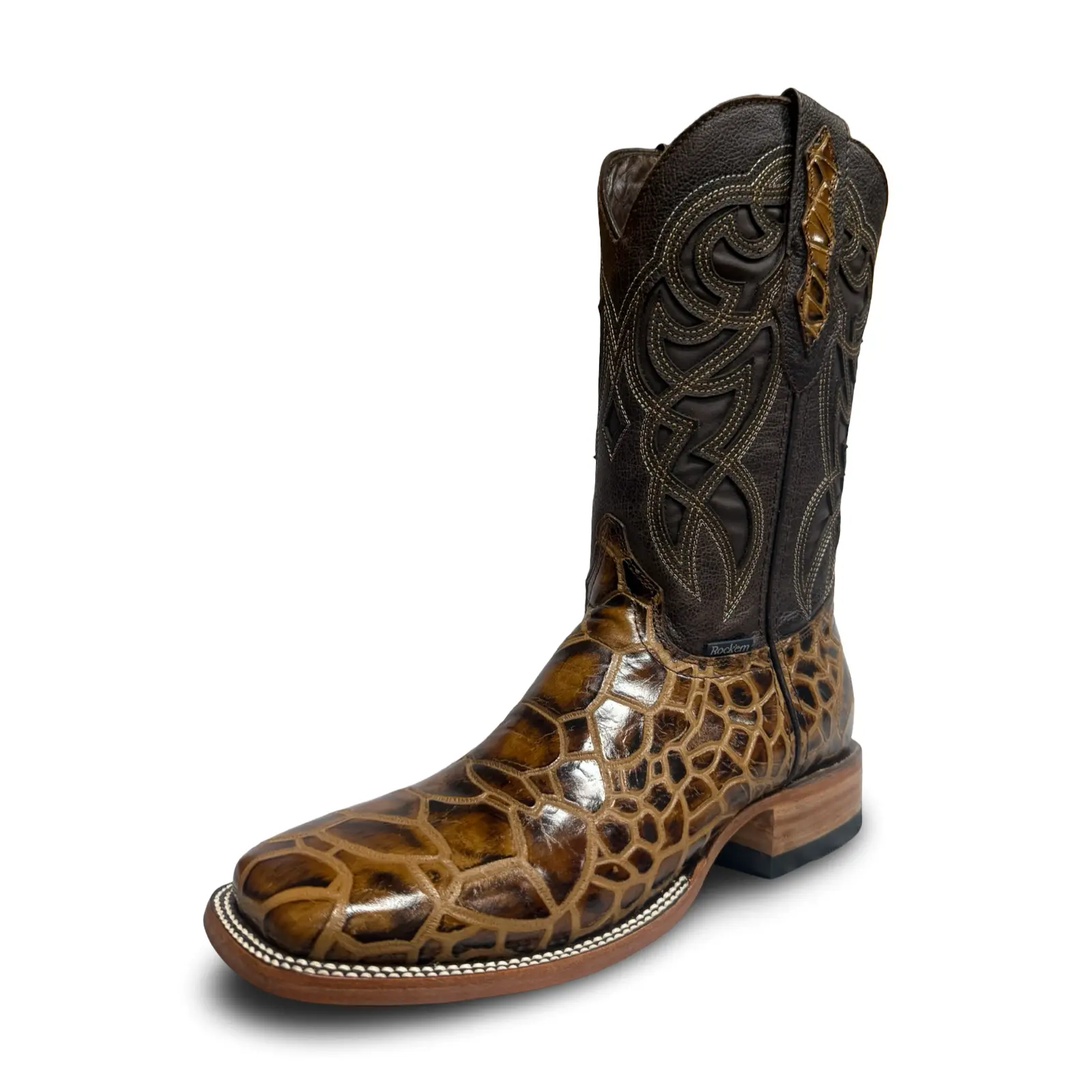 Turtle Shell Boots Rockem Honey Exotic Turtle-Print Cowboy Boots - TikTok Shop