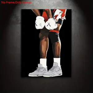 1 piece/set Frameless Canvas Painting Print Poster, Classic Digital Art, Jordan Themed Sneakers, a perfect gift for trend enthusiasts, an ideal gift for bedroom, living room, kitchen, dorm hallway, mural, wall decoration, room decoration.
