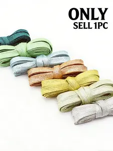 1Pair Glitter Colorful Flat Shoelaces 1CM Width Durable for Athletic Running Walking Sneakers Shoes And Boots Footwear All-Season Wear 120cm