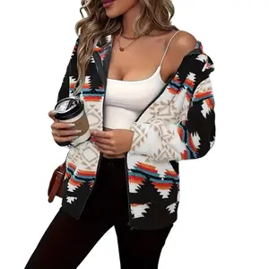 Fashion Short Shearling Jacket For Women Color Block Diamond Pattern Coat Female Plaid Coats For Women Casual Outwear