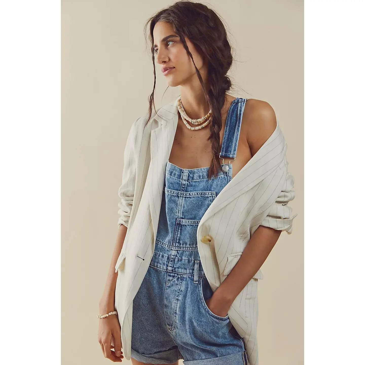 2026 Womens Denim Bib Overall Shorts Casual Classic Adjustable Straps Cuffed Hem Jean Shortalls Summer Outfits Blue Soft, Women Pants Jeans High Waist Comfy Stretchy Daily Weekend Travel Casual, bermuda shorts