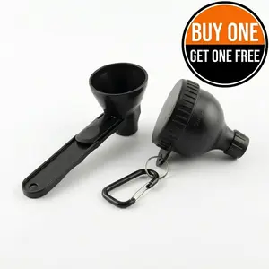 NEW Buy 1 Get 1 Free Protein Powder Funnel-Mini with Sliding Scoop and Container — High-Quality Funnel for Pre-Workout Creatine Powder, Coffee/Milk/Smoothie/Chocolate Powder, BPA-Free Plastic Kitchen Utensil, Perfect Gift for Valentine’s Day