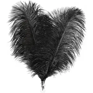 Soarer Black Ostrich Feathers Bulk - 30pcs 8-10 inches for Wedding Party Centerpieces, Home Decorations and DIY Crafts(Black)