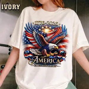 Comfort Colors America 250th Anniversary America Patriotic Shirt, USA 250 Years Tee, Bald Eagle American Shirt, 1776–2026 Shirt, USA 250th 4th July Shirt Unisex