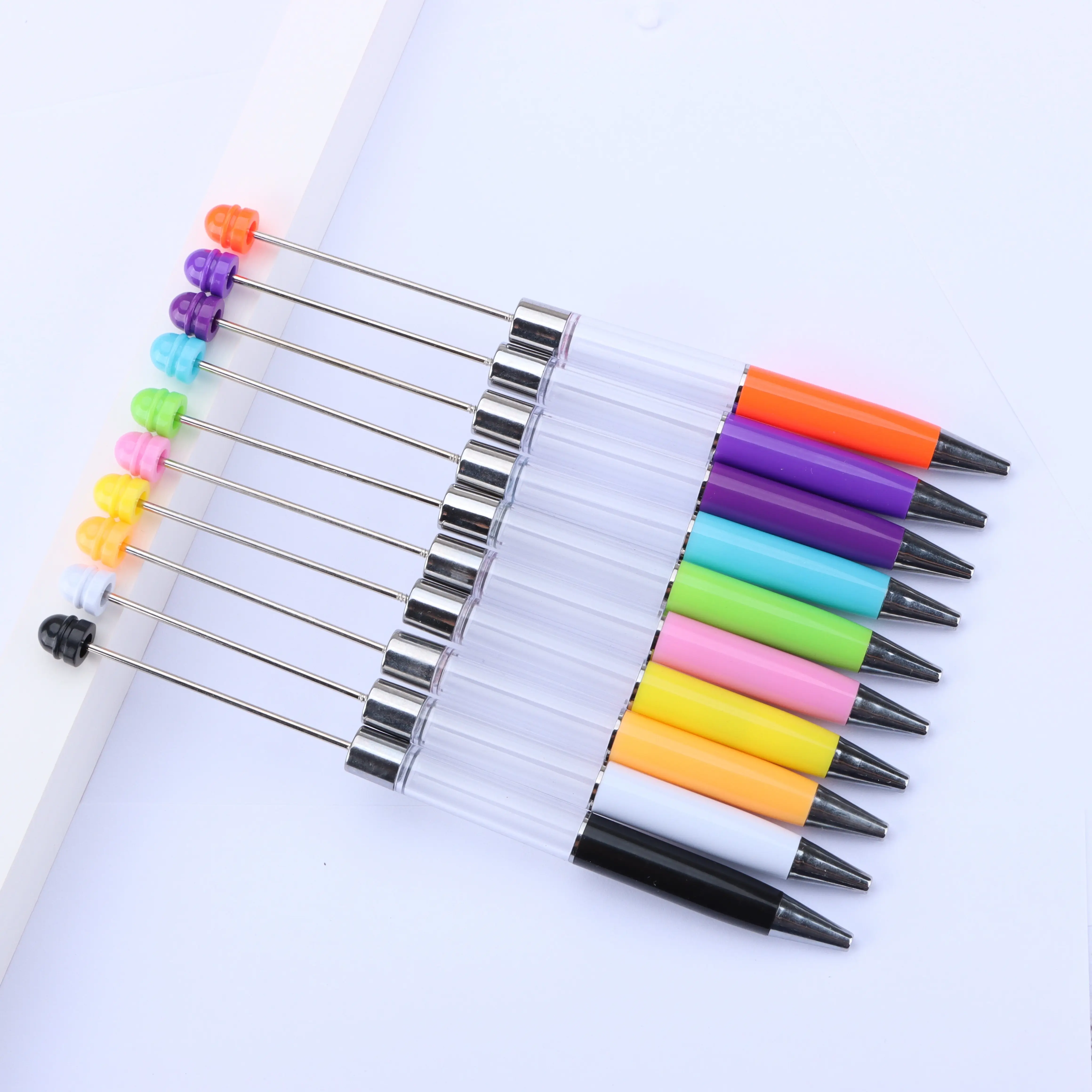 7 Pens Water Globe Beadable Pens WHOLESALE BULK Beaded Ballpoint Pen 1.0mm Medium Suitable for DIY with Beads and Focals Ships from California Ballpen