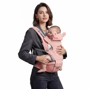 Hands-Free Baby Carrier with Hip Seat, All-Position Carry, Padded Waist & Shoulder Support, Breathable Mesh Baby Sling for Daily Walks, Travel & Shopping，Ergonomic Baby Carrier，Baby Carrier with Hip Seat，Infant Carrier multifunctional newborn fit