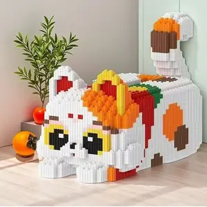 4865 Piece Cat Paper Towel Box Building Model, Creative Building Block, Creative Animal Decorations, Room Decoration, Birthday Halloween Valentine Christmas Gift, Building Block Sets