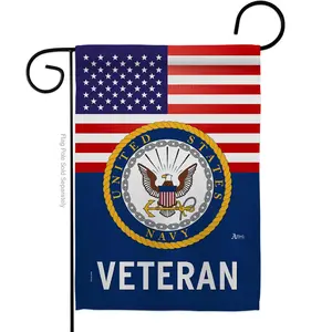 Americana Home & Garden G142614-BO 13 x 18.5 in. US Navy Veteran Garden Flag with Armed Forces Double-Sided Decorative Vertical Flags House Decoration Banner Yard Gift