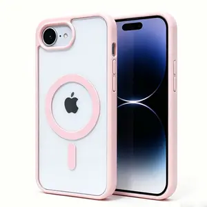 Transparent Magnetic for iPhone 11 12 13 14 15 16 17 SE4 7 8 SE Plus Pro Max X XS Max Wireless Charging Case Hard Acrylic Cover
