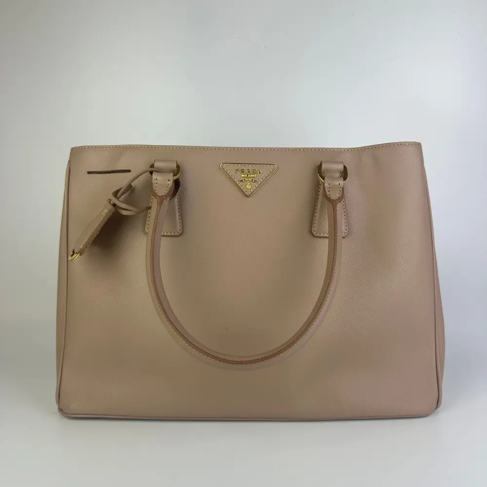 Pre-owned PRADA Galleria Medium Tote Bag, Blush Pink Saffiano Leather【1006】