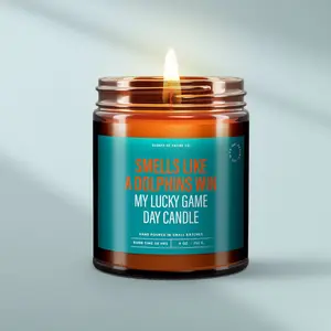 Dolphin Win Candle – Funny Football Soy Wax Candle, Miami Game Day Gift for Fans – Your Lucky Game Day Candle, Funny Football Soy Wax Candle, Game Day Gift for Fans