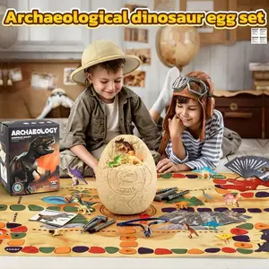 Giant Dinosaur Egg Dig Set, Kids Party Toy, Includes 12 Dinosaur Eggs, Chess Board, Dinosaur Cards, Indoor Outdoor Gift, Ages 6，Jumbo Dino Egg Dig Kit，Birthday Gift