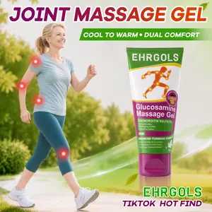 Ehrgols Joint Massage Gel 3.4 fl oz/100ml | With Glucosamine, Turmeric & Chondroitin | Cooling-to-Warming Sensation | For Knee, Hand, Lower Back, Neck, Shoulder & Muscle Comfort | Non-Oral, Adults & Seniors