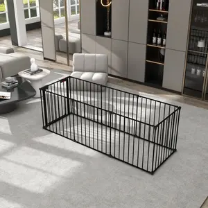 8-Panel Adjustable Metal Dog Safety Gate, 200" Playpen Fence for House Stairs & Fireplace Restricted Areas WL non-slip bottom