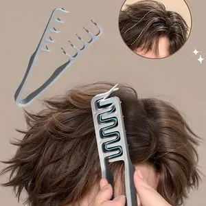 Olumizing Wide-Tooth Hair Styling Hair Volume Tool 2 In 1 Comb Fluffy Textured Styling Comb Root Fluffy Korea Style Seam Covering Bang Hair Combs Hair Styling Tools