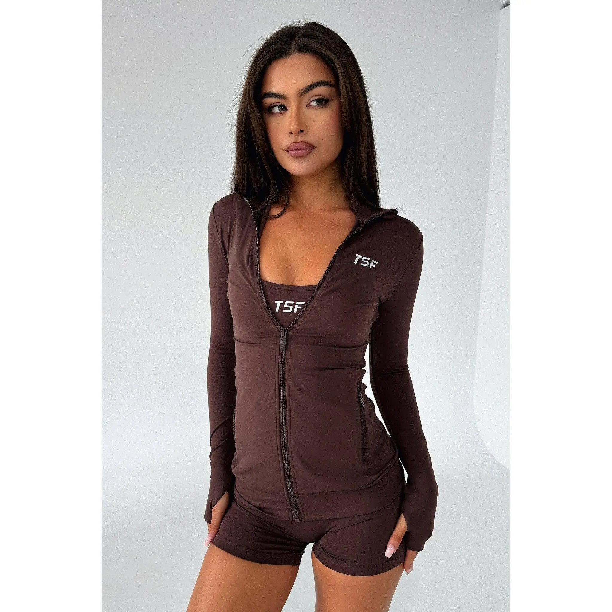 Brooks Zip Jacket - Brown Brooks Zip Jacket - Brown
