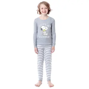 Peanuts Girls' Child Unisex Snoopy Woodstock Cute & Cuddly Sleep Pajama Set