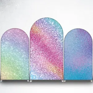 15-day Delivery Rainbow Glitter Gradient Arch Backdrop Cover for Birthday and Bachelorette Party