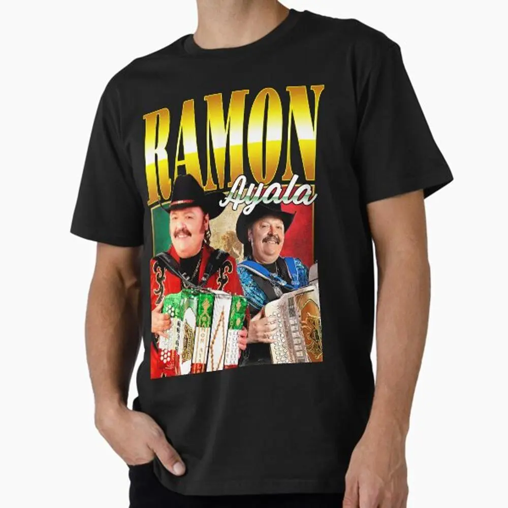 Ramon Ayala Retro Print T-Shirt, Unisex Casual Shortsleeve Cotton Tee for All Seasons Streetwear, Menswear Sizes S-4XL, 3Xl, Fitted, Tshirt, Basic