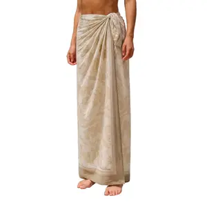 "Rosebay" Beach Sarong Wrap - Khaki