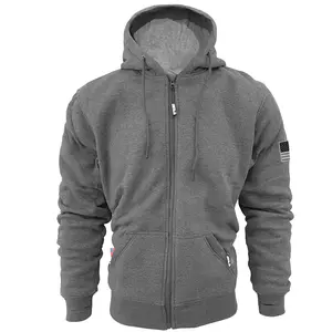 SALE Protective Fleece Unisex Hoodie - Gray Heather with Pads