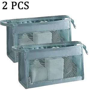 Great Value 2 PCS [Buy One Get One Free] Lightweight Mesh Makeup Bags Mesh Cosmetic Bag Portable Travel Organizing Zipper Pouch Toiletries Makeup Pouches for Men Women Home Office Travel Accessories