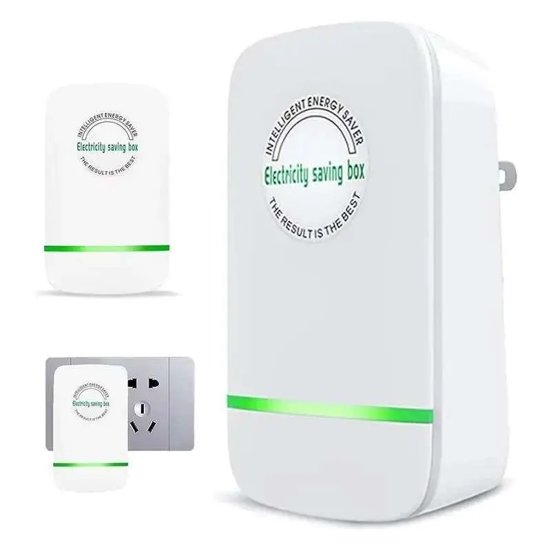 US Standard Smart Power Saver Plug, Household Energy Saving Box with Voltage Stabilizer & Surge Protection, Efficient Power Optimizer for Reducing Energy Waste, Suitable for Home, Office, Restaurant, Air Conditioner, TV & Refrigerator