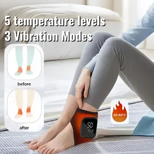 Adjustable Temperature Ankle Massager, 3 Vibration Levels, 5 Heat Settings, Deep Relaxation, Improves Circulation, Non-Battery Included, USB Rechargeable Massagers