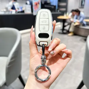 For Audi Key Fob Cover  , Car Key Fob Case Compatible with Audi A6L A6 A7 A8 Q7 Q8 E-Tron 2018-2022 A3 S3 S6 SQ7 RS6 S7 RS7 Smart Key Protector