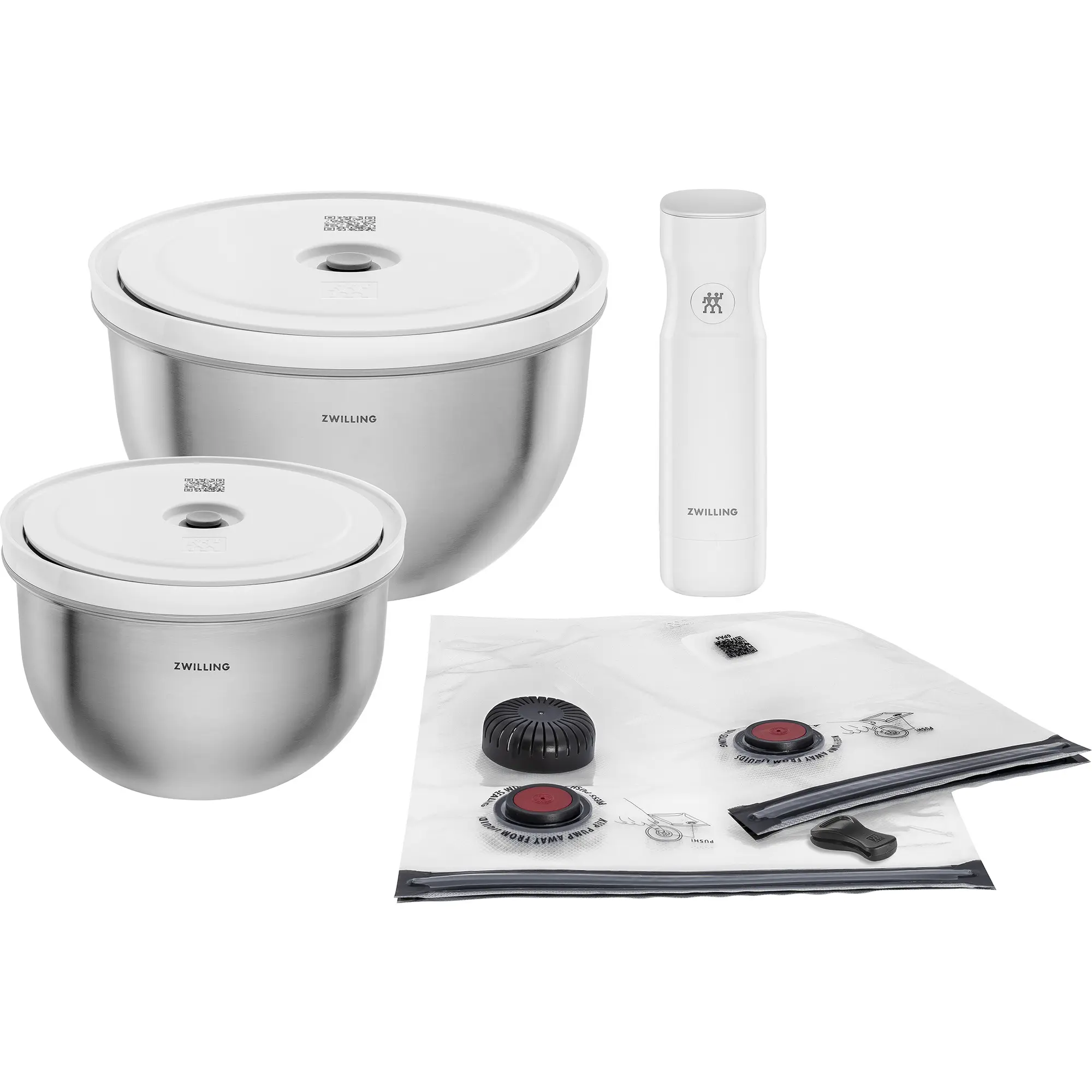 ZWILLING Fresh & Save BOWLS 9-pc Stainless Steel Vacuum Bowl Starter Set