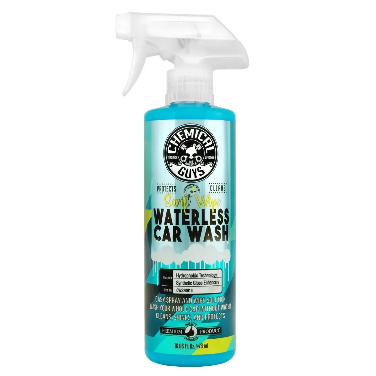 Chemical Guys 16 oz (1.3 lbs/473 ml) Ready-to-Use Waterless Car Wash Solution - For Car Owners' Vehicle Exterior Cleaning