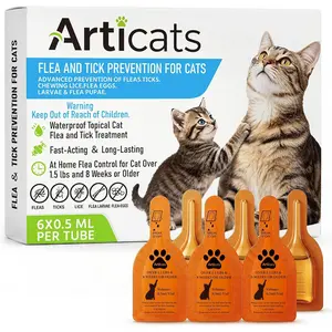 Flea and Tick Prevention for Cats & Kittens Topical Cat Flea and Tick Treatment Fast-Acting & Long-Lasting 6-Dose Supply
