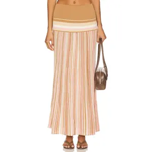 FAITHFULL Citara Skirt in Puce Sepia Stripe