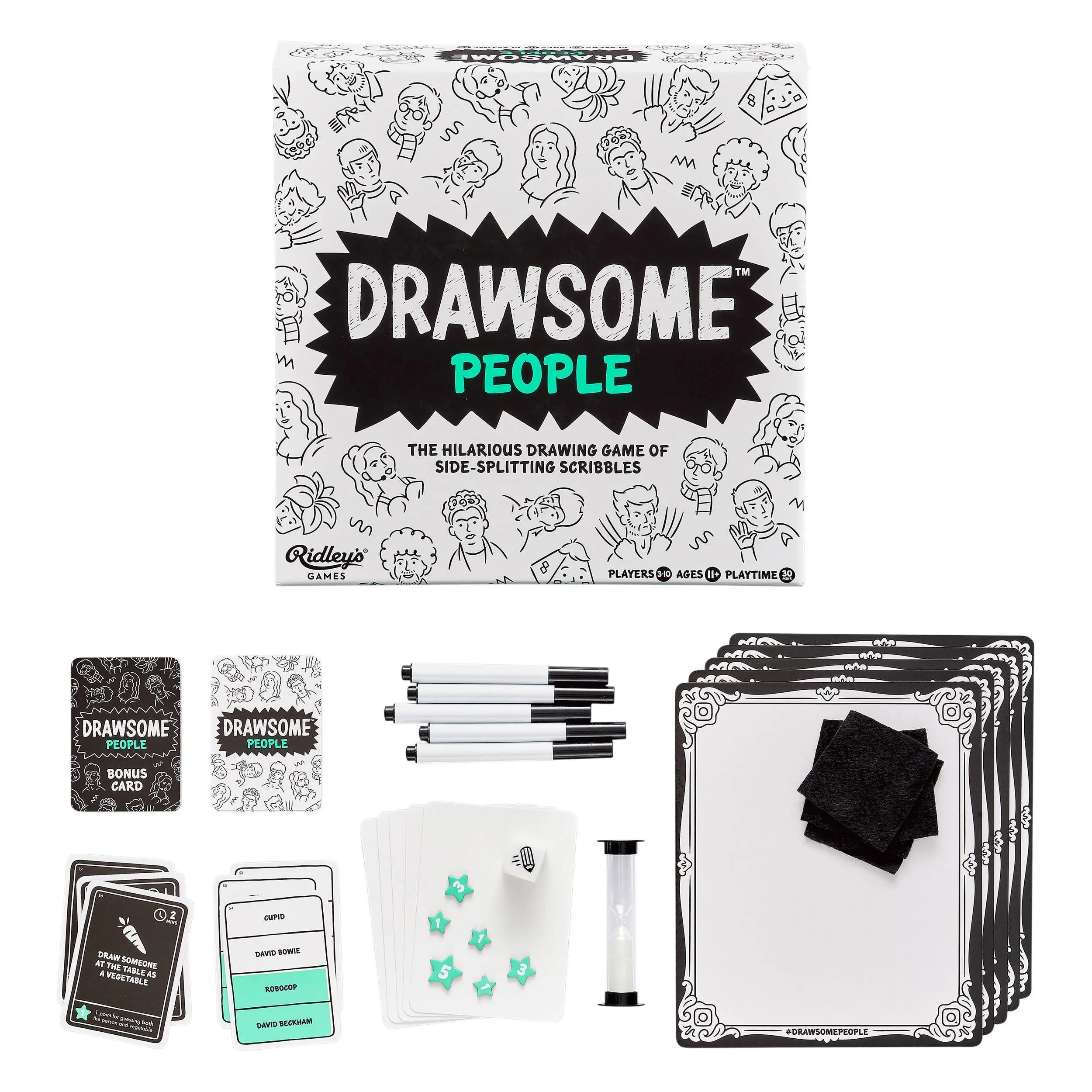 Drawsome People by Ridley’s Games – Funny Drawing & Guessing Party Game for 2–10 Players, Ages 11+