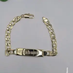 Cuban bracelet gold-plated ENGRAVING AVAILABLE LEAVE A NOTE 8"inches adults Cuban link style