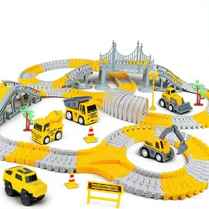 TongLi DIY Track Assembly Set, Electric Construction Track Car Toy, Kids Building Vehicle Playset, Ideal Gift for Ages 3-10, Perfect for Christmas Halloween Thanksgiving