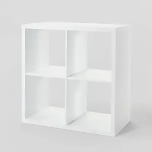 13'' 4 Cube Organizer White - Brightroom: Decorative Bookshelf, Cubby Storage, MDF & Particle Board, 13" Compatible