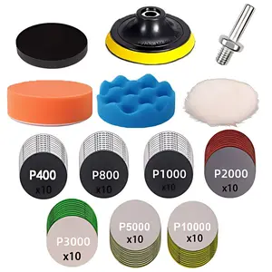 76-Piece Car Headlight Repair Kit, Includes 3.0 Inch and 75mm Sandpaper Sheets, Wax Sponge, Polishing Pad, for Polishing and Grinding, Car Polisher Tool