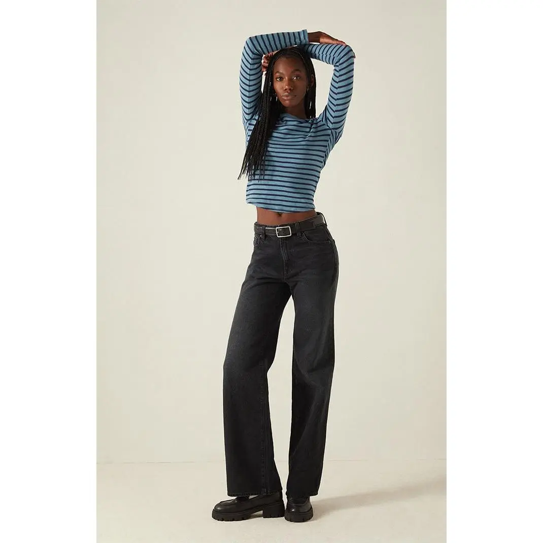 Your Favorite Women's Jamie Striped Long Sleeve Crew Neck Top