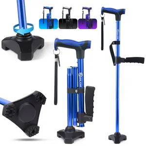 Assist Handle Walking Cane – Foldable, Stylish, Black, Blue, Purple Colors for Everyone
