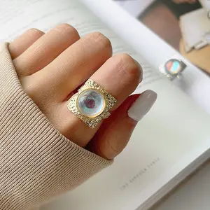 Gothic Moonstone Birthstone Chunky Statement Ring | Large Square Signet Energy Crystal Power Rings