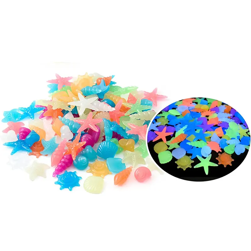 100pcs Ocean Luminous Decorative Pebbles Aquariums - Lighted Decorative Stones for Fish Tanks, Fairy Gardens, DIY Crafts (Assorted Colors)