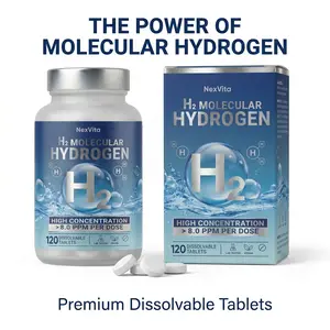 High‑Concentration Molecular Hydrogen Tablets – >8.0 PPM Dissolvable H₂ Supplement for Antioxidant Support, Hydration & Recovery – Caffeine‑Free Boost for Focus, Energy & Daily Wellness – 120 Tablets Healthcare Fitness