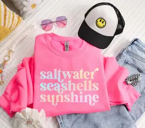 Sunshine Beach Vacation Sweatshirt, Beachy Coastal Crewneck, Summer Vacation Outfit, Ocean Lover Graphic Sweatshirt