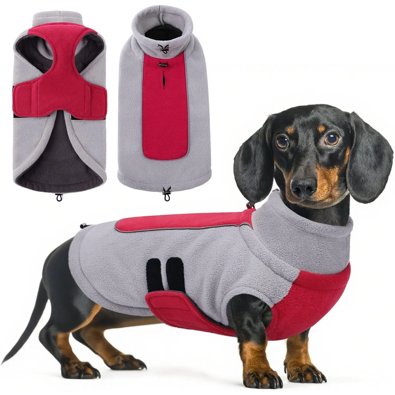 Sweaters for Medium Dogs Girl or Boy Soft Fleece  Sweater Pullover Vest Sweatshirt Dachshund Sweater Winter Jackets for Dogs Cats Yorkie Chihuahua Bulldog, Red M