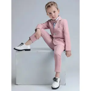 4pcs Kids' Jacket + Long-sleeved Shirt + Bow Tie + Trousers. Single-breasted Long-sleeved School Uniform Tuxedo Shirt. Teen Suit Jacket Suitable for Halloween, Christmas, Thanksgiving, Speeches, Piano Concerts And Birthday Gifts.