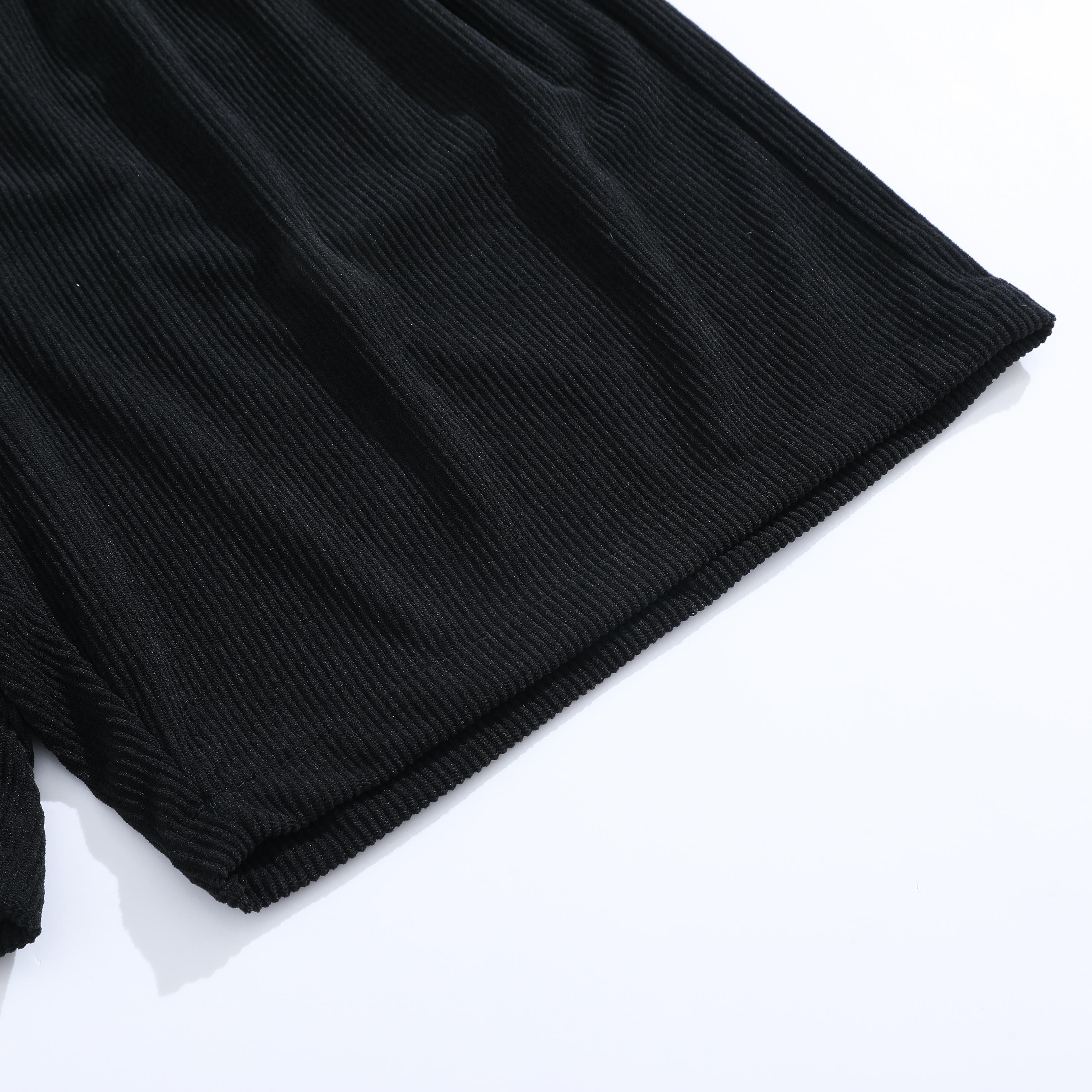 Men’s corduroy solid-color mid-thigh beach shorts — summer loose casual athletic shorts