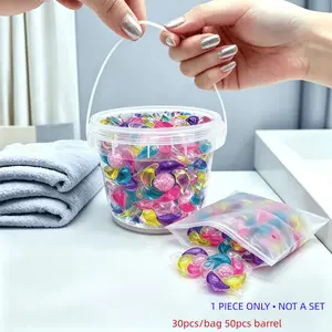 30 PCs/bag, 50 PCs/barrel six-in-one fragrance laundry beads, deep stain removal, lasting fragrance, laundry detergent, fragrance beads, suitable for home and travel.