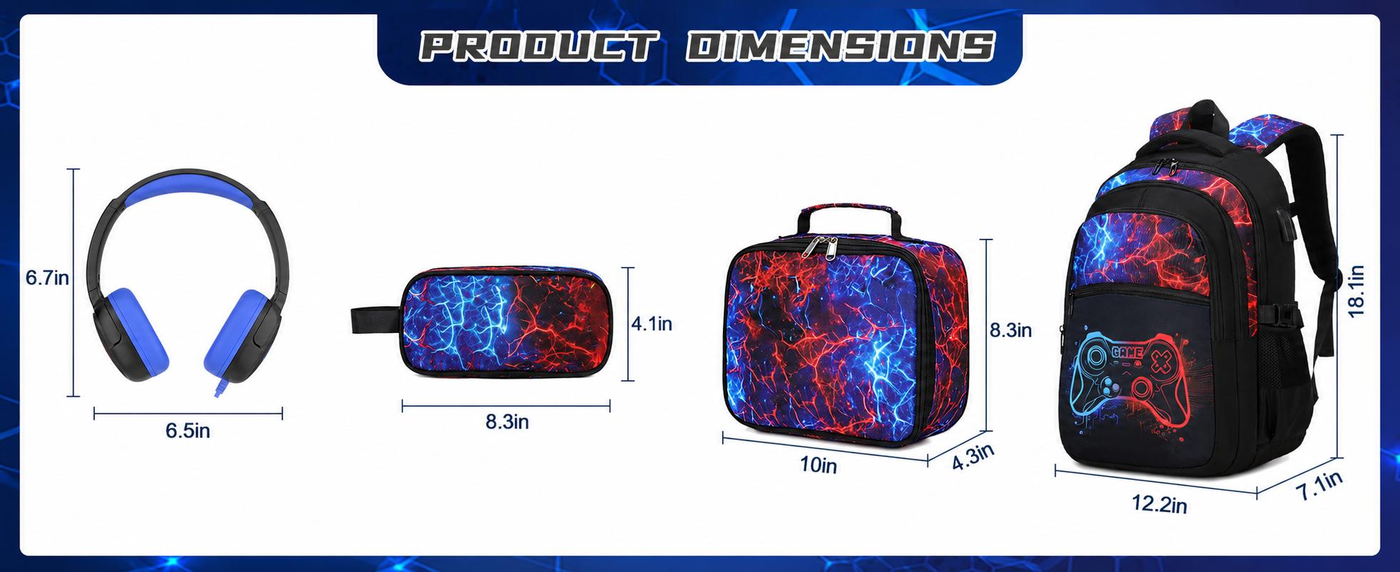 SIMILOVE 3/4PCS Boys Backpack for School, Cool Luminous Gamer Backpack for Boys with Lunch Bag&Pencil Case&Earphones, Kids Backpacks Bookbag for Teen Boy Elementary Middle High School with USB Charging Port, Back to School Gift, Birthday's Gift SIMILOVE 3/4PCS Boys Backpack for School, Cool Luminous Gamer Backpack for Boys with Lunch Bag&Pencil Case&Earphones, Kids Backpacks Bookbag for Teen Boy Elementary Middle High School with USB Charging Port, Back to School Gift, Birthday's Gift