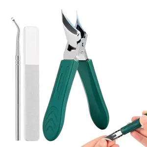 3-Piece Eagle-Beak Angled NailClipper Set - High-Grade Thick Hard Trimmerswith Large Opening, Splash-Proof, Multi-Functional Tool for Household Manicure,Essential Nail Care & Self Care Products